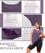 LALAGEN Plus Size Womens Workout Tank Tops Sleeveless Summer Loose Fit Flowy Yoga Athletic Running Shirts - Image 5