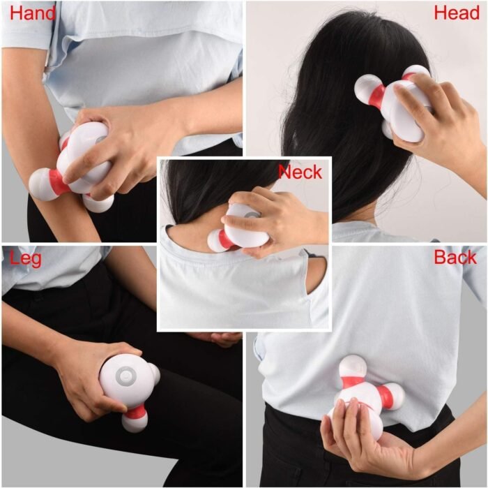 cotsoco Handheld Massager Mini Portable Vibrating Body Massager with LED Light for Hand Head Neck Back Legs Arms Pain Release, Battery Operated, Easy Hand Grip - Image 5