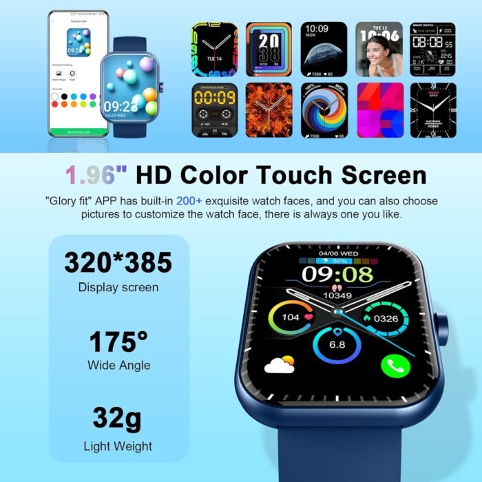 Smart Watch (Answer/Make Call), 2025 New Smartwatch for Men/Women, 1.96" Fitness Watch with 112 Sport Mode/Pedometer/Calories/Sleep/Heart Rate Monitor, IP68 Waterproof Fitness Tracker for Android iOS - Image 3