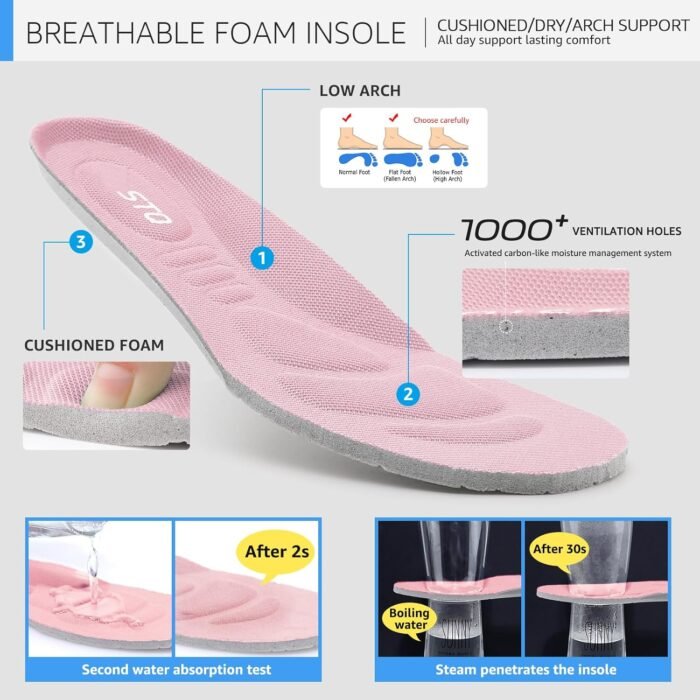 STQ Tennis Shoes Womens Sneakers Breathable Mesh Walking Shoes Arch Support Orthopedic Athletic Workout Gym Running Shoe for Travel Jogging Sports Cross Training - Image 8