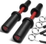 16" Olympic Dumbbell Handle, Loadable Dumbbells for 2-inch Olympic Weight Plates, Dumbbell Bar for Home Gym Strength Training, 2 Pair of Spring Collars Included - Image 2