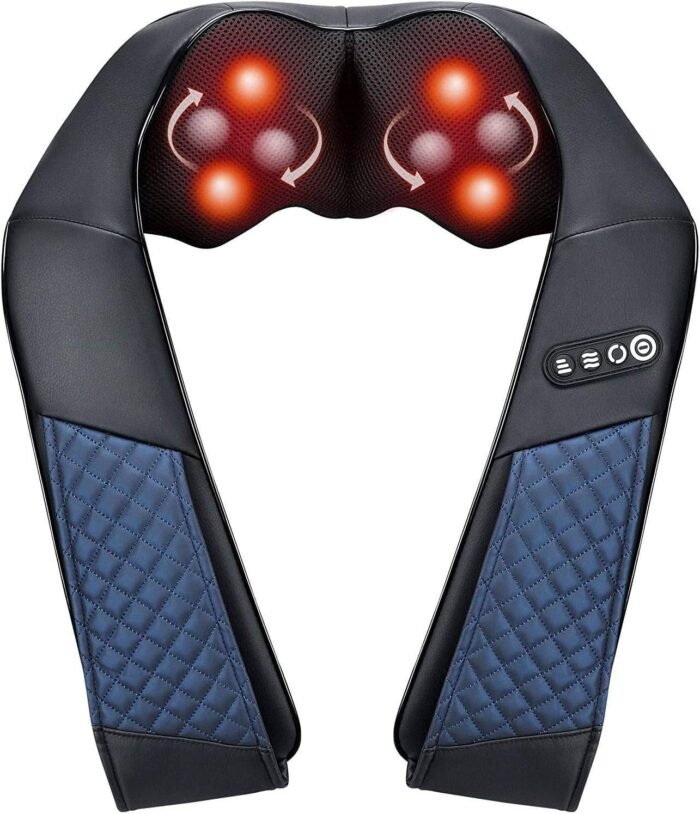 Neck and Shoulder Massager with Heat Shiatsu Back Massage Pillow with 3D Deep Tissue Kneading for Foot, Legs, Body Muscle Pain Relief, Use at Home, Office & Car - Image 2