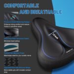 Bike Seat Cushion Wide for Women – Gel Padded Bicycle Seat Cushion, Comfort and Soft Memory Foam Bike Saddle Cover for Peloton, Stationary, Exercise, Mountain Bikes - Image 4