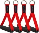 Coolrunner 2 Pair Resistance Band Handles Grips Fitness Strap Wide Design Heavy Duty Cable Handles with Solid ABS Cores, Heavy Gauge Welded D-Rings (4-Piece Set) - Image 2