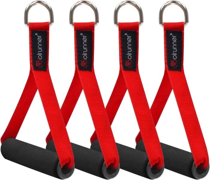 Coolrunner 2 Pair Resistance Band Handles Grips Fitness Strap Wide Design Heavy Duty Cable Handles with Solid ABS Cores, Heavy Gauge Welded D-Rings (4-Piece Set) - Image 2
