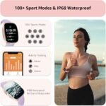 Smart Watch for Men Women Make/Answer Calls,1.83"Fitness Tracker with Sleep Tracker/Blood Pressure/Heart Rate Monitor,Pedometer,100+ Sport Modes,IP68 Waterproof,350 Mah, Compatible with Android&iPhone - Image 4
