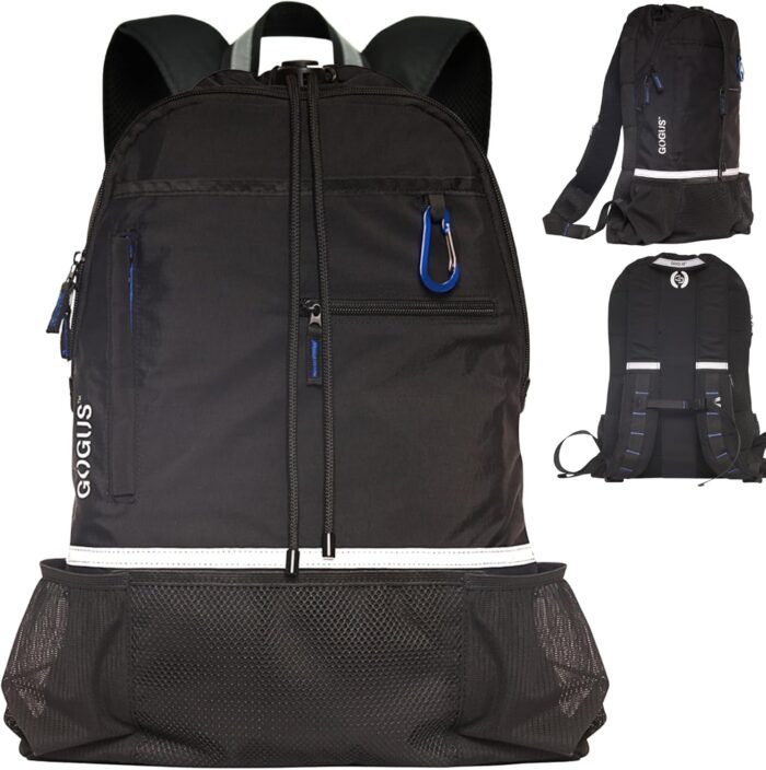 Light Gym Drawstring Backpack with Dual Water Bottle Pockets – 18L Eco-Friendly, Water-Resistant Hybrid Bag with Mesh Compartment & Reflective Details for Men & Women - Image 2