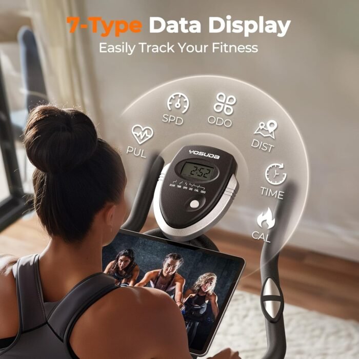YOSUDA Exercise Bike, Stationary Bike with App, Brake Pad/Magnetic Indoor Cycling Bike with 300 lb Weight Capacity, Low Noise, Tablet Holder, Comfortable Seat for Home Fitness and Weight Loss - Image 7