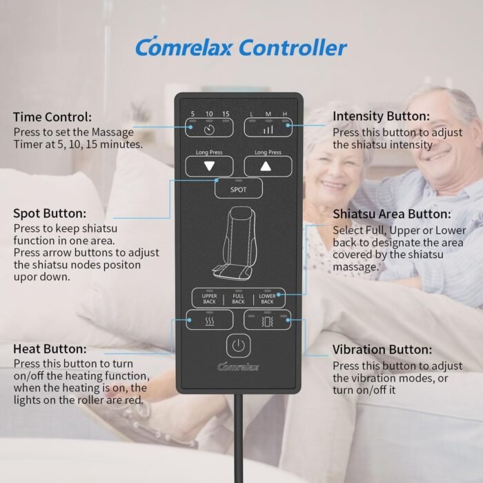 Shiatsu Back Massager with Heat, Massager Chair Pad for Pain Relief Deep Tissue with Smart Timer, Kneading Seat Cushion Vibration for Office, Home, and Travel Use - Image 10