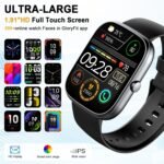 Smart Watch, 1.91" HD Smartwatch for Men Women (Answer/Make Call), 2025 Fitness Watch Heart Rate/Activity/Step/Sleep Monitor, IP68 Waterproof 110+ Sport Mode, Step Counter Black - Image 3