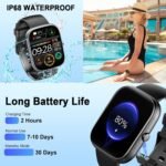 Smart Watch, 1.91" HD Smartwatch for Men Women (Answer/Make Call), 2025 Fitness Watch Heart Rate/Activity/Step/Sleep Monitor, IP68 Waterproof 110+ Sport Mode, Step Counter Black - Image 8
