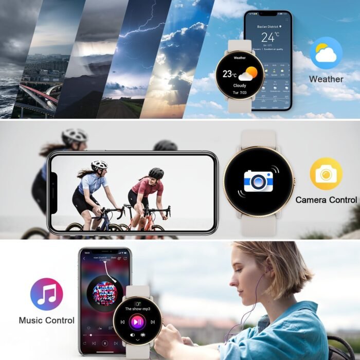 Smart Watch for Women Fitness tracker: Make/Answer Call Smart Watches for Women Waterproof Digital Mens watches Running Smartwatch Android Phone iPhone Samsung Compatible Heart Rate Monitor Step - Image 7