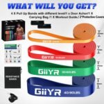 Resistance Bands Set for Men & Women - 4 Levels Exercise Band with Door Anchor, Pull Up Bands for Strength Training, Stretching, Powerlifting, Home Workouts - Image 3