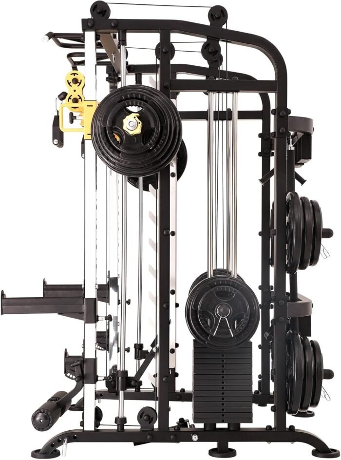 Altas Strength Smith Machine Home Gym 1000 lbs Capacity 2000 lbs Cables Strength Training Power Cages for Squats Presses Pulling Deadlifts Light Commercial Equipment Easy Assembly M810 - Image 3