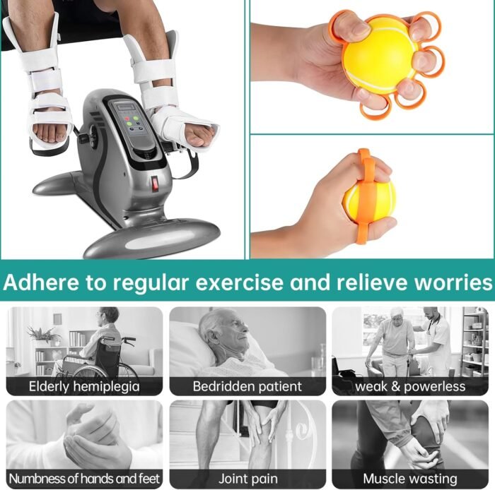 Motorized Pedal Exerciser, Electric Pedal Exerciser for Arm and Leg Low Impact Exercise Rehabilitation, No Resistance, Suitable for Seated Leg Exercise and Arm Exercise for Elderly People - Image 7