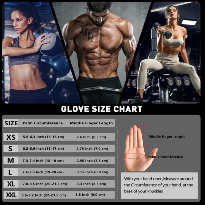 Full Fingers Workout Gloves for Women & Men - Gym Gloves with Extra Grip Foam Padding & Anti-Slip for Fitness, Training & Cycling - Image 7