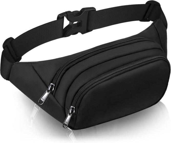 Large Fanny Pack for Women Men - Syican Waist bag with 3-Zipper Pockets, Gifts for Enjoy Sports Traveling Workout Casual Hands-Free crossbody bags Fits MAX 7.9'' iPad & 6.6'' Phone - Image 2