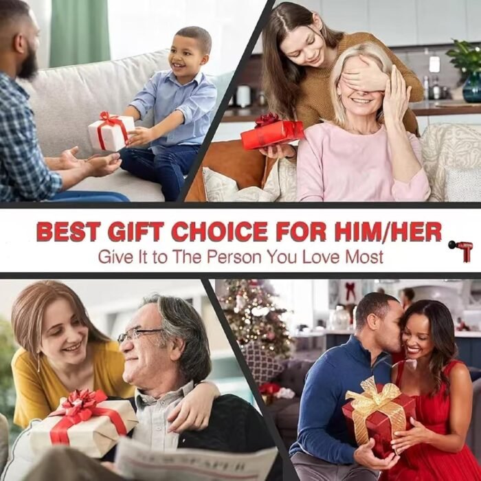 Massage Gun Deep Tissue Muscle Massager for Pain Relief Percussion Massager with 4 Massage Gun Heads & Silent Brushless Motor Portable Handheld ​Massager Gifts for Women/Men - Image 8