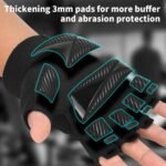 Weight Lifting Gloves for Men and Women with Wrist Wrap Support, Full Palm Protection Workout Gloves with Cushion Pads, Silicone Grip Gym Gloves for Weightlifting, Training, Exercise, Fitness - Image 6