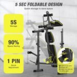 6 In 1 Weight Bench Set, 2093 LBS Foldable Bench Press with Push-Pull Bench, Adjustable Work Out Equipment for Home Gym with Squat Rack, Standard Strength Training Bench - Image 4