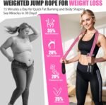 Jump Rope, Weighted Jump Rope for Women, Adult Skipping Rope for Fitness, Home Gym Workout Equipment, Heavy jumprope for Improve Strength, Weight Loss, Shaping Body, Boxing Training - Image 6