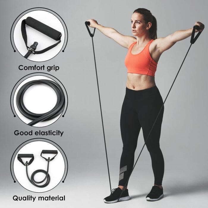 Resistance Bands with Handles, Easy Hold Working Out Exercise Bands, Comfortable Workout Accessory for Men Women Strength Training Muscle Shaping Physical Therapy Home (30LB) - Image 5