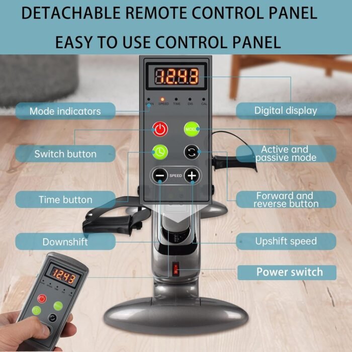 Motorized Pedal Exerciser, Electric Pedal Exerciser for Arm and Leg Low Impact Exercise Rehabilitation, No Resistance, Suitable for Seated Leg Exercise and Arm Exercise for Elderly People - Image 3