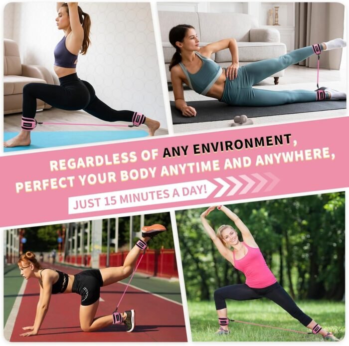 Ankle Resistance Bands,Ankle Weights,Glute & Lower Body Exercises Equipment,Pilates Equipment for Ankle,Workout Sets for Women,Resistance Bands for Working Out,Exercise Bands for Butt Lift - Image 8
