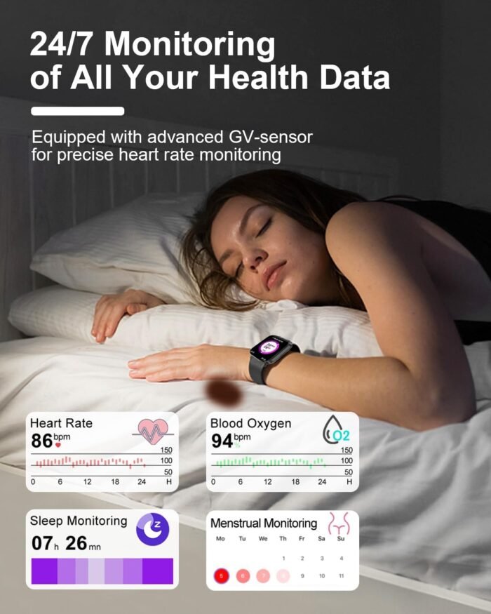 Smart Watch(Answer/Make Calls), 2.01”Smart Watches for Women Men 120+ Sports Modes Fitness Tracker with Blood Pressure/Heart Rate/Sleep Monitor, IP68 Waterproof Activity Tracker for Android and iPhone - Image 5