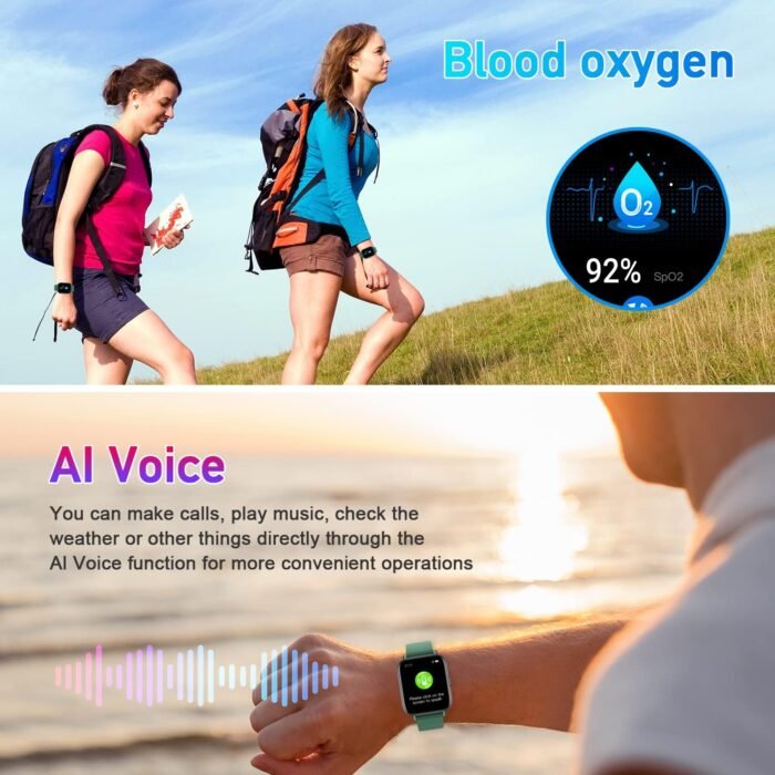 Smart Watch for Men Women Fitness: (Make/Answer Call) Bluetooth Smartwatch for Android Phone iPhone Waterproof Run Sport Digital Watches Blood Pressure Heart Rate Monitor Step Counter Sleep Tracker - Image 6