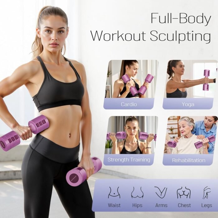 EAST MOUNT Adjustable Dumbbells 5 lb Dumbbells Set of 2 / Pair 10 lb Total Free Weights 6 in 1 Women Hand Weights for Home,Office,Gym Exercise Training 2lb 3lb 4lb 5lb Fast Adjust - Image 8