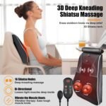 Shiatsu Neck and Back Massager with Heat,Neck Massager for Pain Relief deep Tissue,3D Kneading Massage Pillow for Back,Shoulder,Leg,Gifts for Mom,Dad,Women (Black) - Image 7
