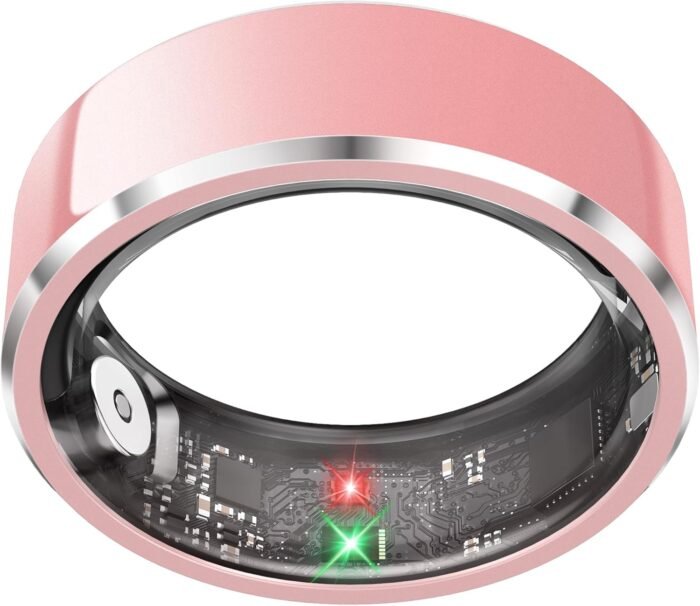 Health Smart Ring for Men Women, Fitness Tracker with Heart Rate/Blood Pressure/Blood Oxygen Monitor,Sleep Tracker,Pedometer, IP68 Waterproof Ring for iPhone&Android, No Subscription (Pink, Size8） - Image 2