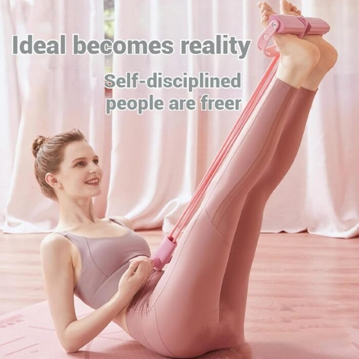 Yoga Foot Pedal Resistance Band for Women 6 Tube Elastic Fitness Puller for Full Body Home Workout Strength Training Slimming and Stretching Ideal for Abdomen Waist Arms Legs and Yoga Exercises - Image 5