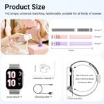 Smart Watches for Women, 1.83" HD Fitness Tracker (Answer/Make Calls), 120+ Sport Modes with Heart Rate/Sleep Monitor, IP68 Waterproof, Fitness Watch for iOS Android, Silver - Image 8
