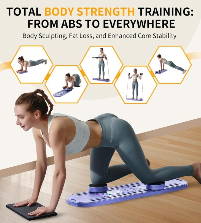 Pilates Board - Pilates Reformer Set, 6 in 1 Pilates Boards for Home Workout, Portable and Foldable Pilates Reformers, Multifunctional Reformer Pilates Machine, Pilates Board for Women - Image 3