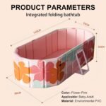 Portable Collapsible Foldable Ice Bath Tub, Non-Inflatable PVC Folding Soaking bathtub, Freestanding Large Spaces, Suitable for Home Outdoor Gyms (Cold/Hot Universal) (Pink) - Image 3