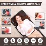 Massage-Mat, Detachable Neck Massager, Full Body Vibration Heating, Massage Pad with 10 Vibrating Motors and 9 Speed Settings for Home Office Use, Brown - Image 4