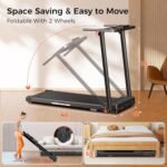 Treadmill with Handles, Portable Small Treadmills for Home and Office, 3.0HP Folding Walking Pad with 300 lbs Capacity, Cup Holder, LED Display and 12 Preset Programs - Image 6