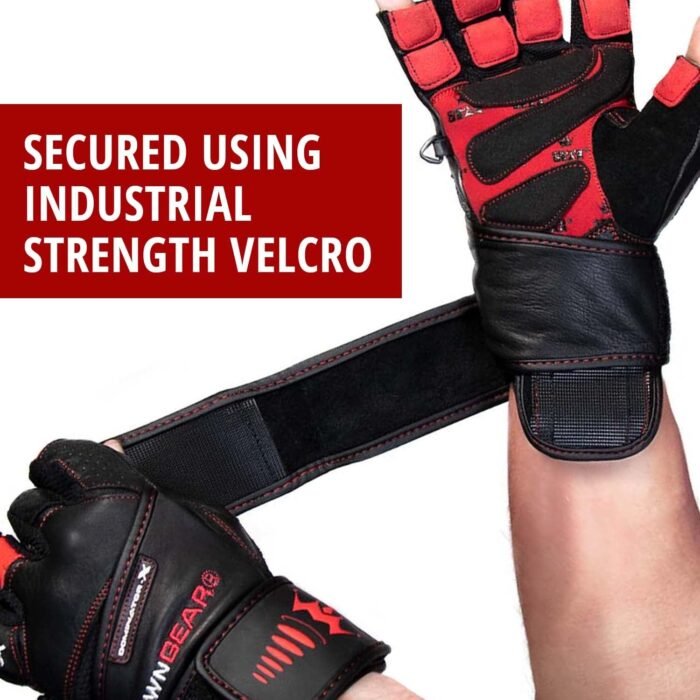 Weightlifting Gloves for Gym Fitness Crossfit Bodybuilding - Workout Gloves for Men & Women - Dominator Leather Crossfit Cross Training Gloves Wrist Strap Wrap - Best Weight Lifting Gloves with Wrist Support for Heavy Lifting - 1 Year Replacement Warranty - Image 3