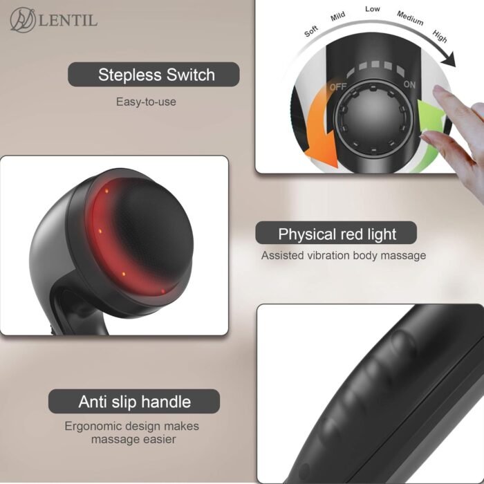 Handheld Cellulite Massager, Lymphatic Drainage Massager, Body Sculpting Machine with Lipo Roller for Stomach Belly Butt Arm Leg Fat, Wide Area Electric massagers vibrating Used at home Black - Image 6