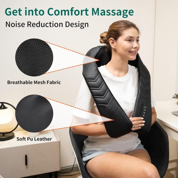Electric Shiatsu Neck and Back Massager with Heat, 3D Shoulder Massager, Deep Tissue Kneading Massage Pillow for Leg, Body Muscle Pain Relief, Gifts for Men,Women,Mom & Dad (NOT Cordless) - Image 8