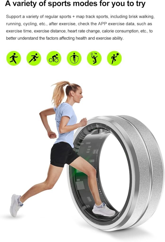 Smart Fitness Tracker for Men and Women, Heart Rate & Blood Oxygen Monitor & Sleep Monitoring, Remote Selfie Control, Waterproof Wearable Smart Ring (8) - Image 6