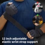 Weight Lifting Gloves for Men and Women with Wrist Wrap Support, Full Palm Protection Workout Gloves with Cushion Pads, Silicone Grip Gym Gloves for Weightlifting, Training, Exercise, Fitness - Image 4