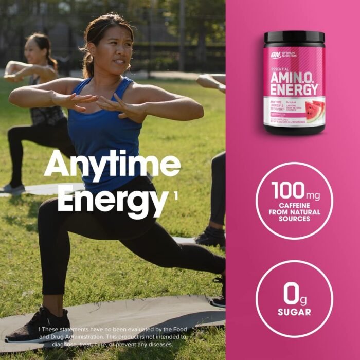 Optimum Nutrition Amino Energy - Pre Workout with Green Tea, BCAA, Amino Acids, Keto Friendly, Green Coffee Extract, Energy Powder - Watermelon, 30 Servings (Packaging May Vary) - Image 5