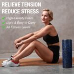 High-Density Round Foam Roller for Muscle Soreness Recovery, Exercise, Massage - 18", 24", 36" Blue Fleck (18 Inch) - Image 3
