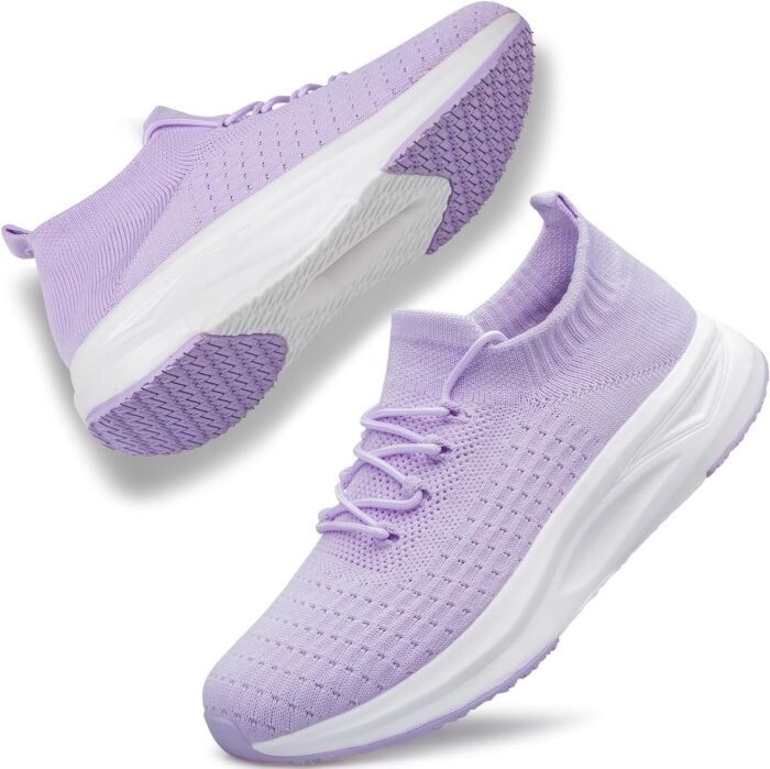 Womens Slip on Walking Shoes Comfort Sock Shoes Non Slip Mesh Casual Running Sneakers - Image 2