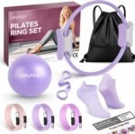 Pilates Ring Kit for Women, Pilates Equipment Accessories, Home Workout Set with Magic Circle, Mini Exercise Ball, Ankle Resistance Bands & Yoga Socks, for Fitness, Toning & Better Me Gifts - Image 2