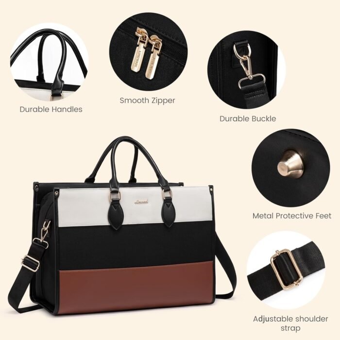 LOVEVOOK Weekender Bags for Women, Large Travel Tote Bags Capacity Dual Material All-In-One Travel Duffle Carry On Bag with Laptop Compartment, Wet/Dry Separation for Overnight/Gym 1 Shoe Organizer - Image 5