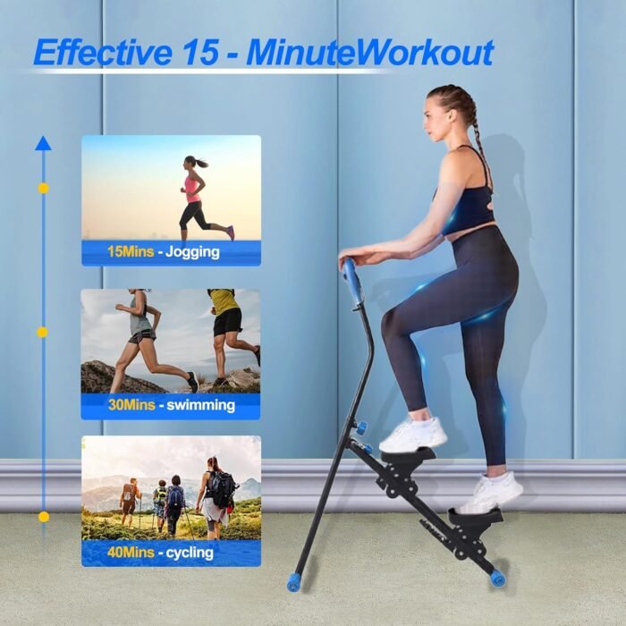 Stair Stepper for Home Vertical Climber, Foldable Full Body Exercise Aerobic Climbing Machines, Mountaineering Fitness Equipment with Adjustable Handles - Image 4